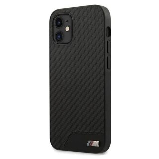 Etui na telefon BMW BMHCP12SCABBK do Apple iPhone 12 Mini 5,4" czarny/black hardcase M Collection PU Carbon