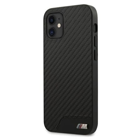 Etui na telefon BMW BMHCP12SCABBK do Apple iPhone 12 Mini 5,4" czarny/black hardcase M Collection PU Carbon