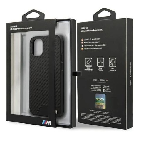 Etui na telefon BMW BMHCP12SCABBK do Apple iPhone 12 Mini 5,4" czarny/black hardcase M Collection PU Carbon