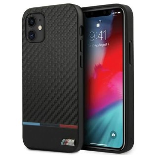 Etui na telefon BMW BMHCP12SPUCARTCBK do Apple iPhone 12 Mini 5,4" czarny/black hardcase M Collection PU Carbon Stripe