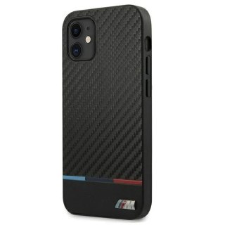Etui na telefon BMW BMHCP12SPUCARTCBK do Apple iPhone 12 Mini 5,4" czarny/black hardcase M Collection PU Carbon Stripe