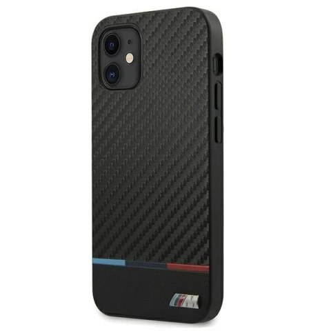 Etui na telefon BMW BMHCP12SPUCARTCBK do Apple iPhone 12 Mini 5,4" czarny/black hardcase M Collection PU Carbon Stripe