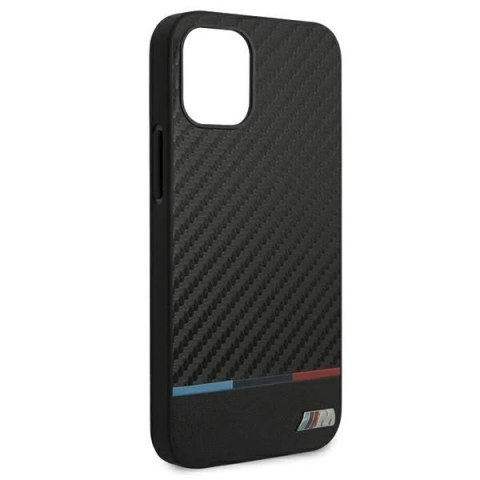 Etui na telefon BMW BMHCP12SPUCARTCBK do Apple iPhone 12 Mini 5,4" czarny/black hardcase M Collection PU Carbon Stripe