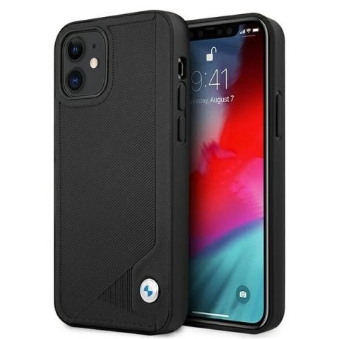 Etui na telefon BMW BMHCP12SRCDPK do Apple iPhone 12 Mini 5,4" czarny/black hardcase Leather Deboss