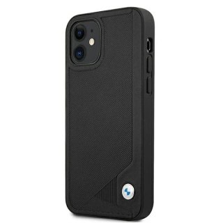 Etui na telefon BMW BMHCP12SRCDPK do Apple iPhone 12 Mini 5,4" czarny/black hardcase Leather Deboss