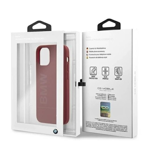 Etui na telefon BMW BMHCP12SSLBLRE do Apple iPhone 12 Mini 5,4" czerwony/red hardcase Silicone Signature Logo