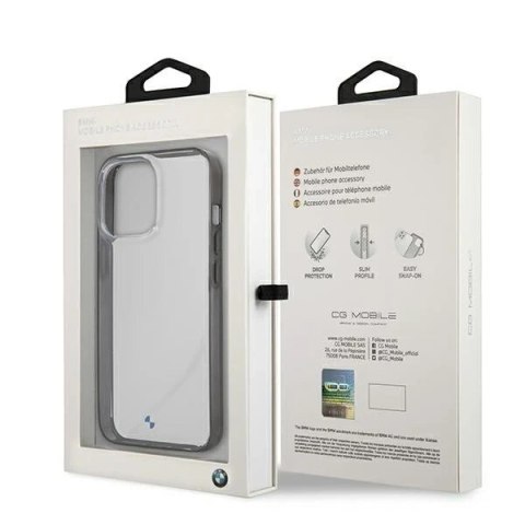 Etui na telefon BMW BMHCP13XPCUMRBK do Apple iPhone 13 Pro Max 6,7" transparent hardcase Signature Collection