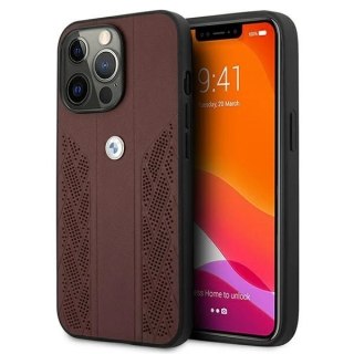 Etui na telefon BMW BMHCP13XRSPPR do Apple iPhone 13 Pro Max 6,7" czerwony/red hardcase Leather Curve Perforate
