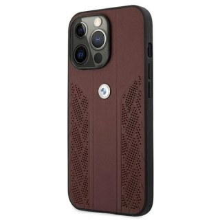 Etui na telefon BMW BMHCP13XRSPPR do Apple iPhone 13 Pro Max 6,7" czerwony/red hardcase Leather Curve Perforate