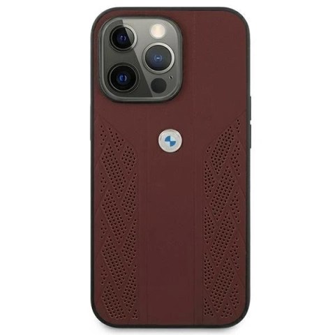 Etui na telefon BMW BMHCP13XRSPPR do Apple iPhone 13 Pro Max 6,7" czerwony/red hardcase Leather Curve Perforate