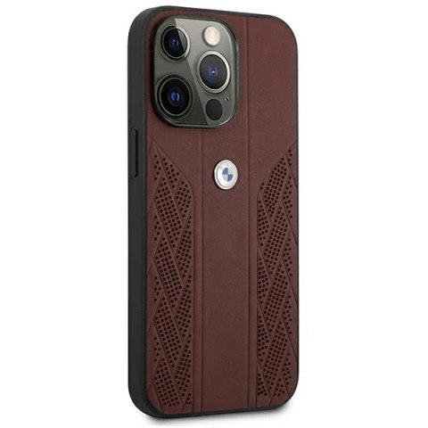 Etui na telefon BMW BMHCP13XRSPPR do Apple iPhone 13 Pro Max 6,7" czerwony/red hardcase Leather Curve Perforate