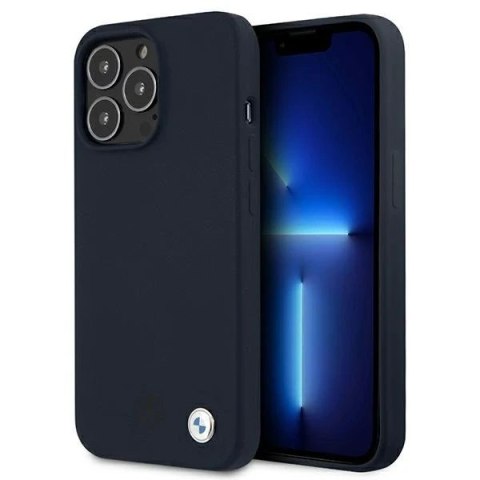 Etui na telefon BMW BMHCP13XSILNA do Apple iPhone 13 Pro Max 6,7" granatowy/navy hardcase Silicone Signature