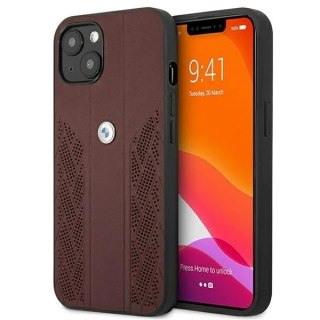 Etui na telefon BMW BMHCP13SRSPPR do Apple iPhone 13 Mini 5,4" czerwony/red hardcase Leather Curve Perforate