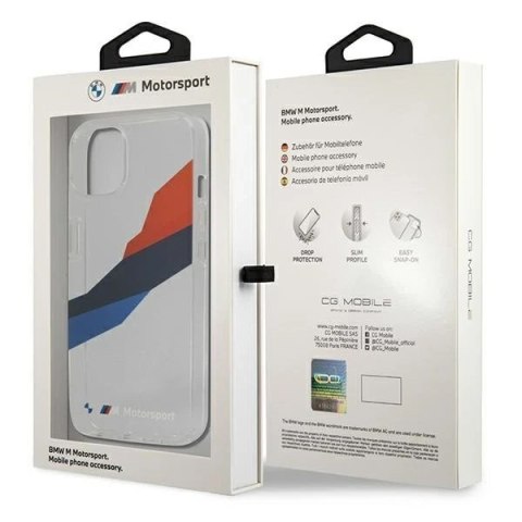 Etui na telefon BMW BMHCP13SSKTGT do Apple iPhone 13 Mini 5,4" transparent hardcase Motorsport Tricolor