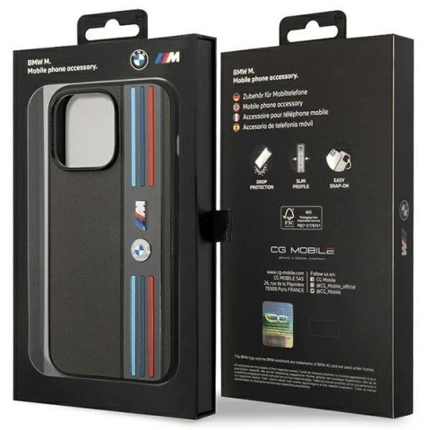 Etui na telefon BMW BMHCP14L22PPMA do Apple iPhone 14 Pro 6,1" szary/grey Tricolor M Collection