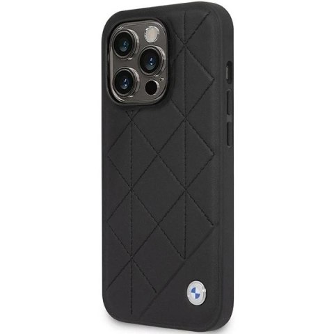 Etui na telefon BMW BMHCP14L22RQDK do Apple iPhone 14 Pro 6,1" czarny/black Leather Quilted