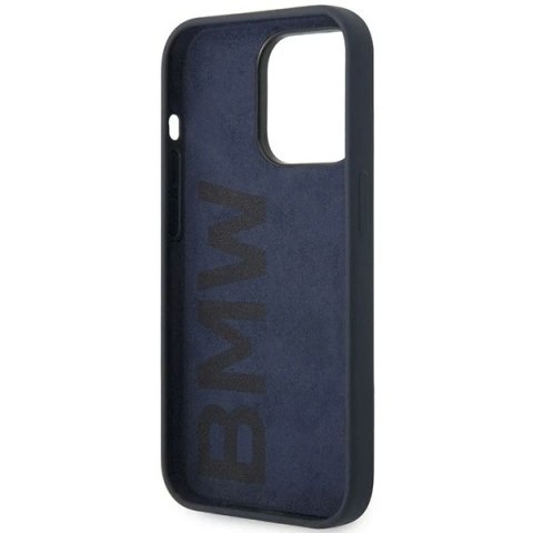 Etui na telefon BMW BMHCP14LSILNA do Apple iPhone 14 Pro 6,1" granatowy/navy Silicone Metal Logo