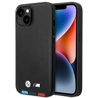 Etui na telefon BMW BMHCP14M22PTDK do Apple iPhone 14 Plus 6,7" czarny/black Leather Stamp Tricolor