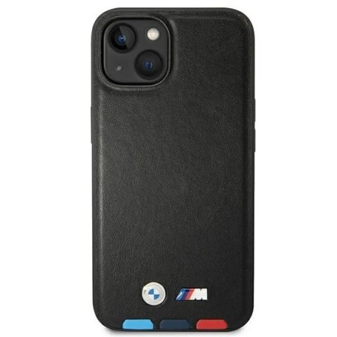 Etui na telefon BMW BMHCP14M22PTDK do Apple iPhone 14 Plus 6,7" czarny/black Leather Stamp Tricolor