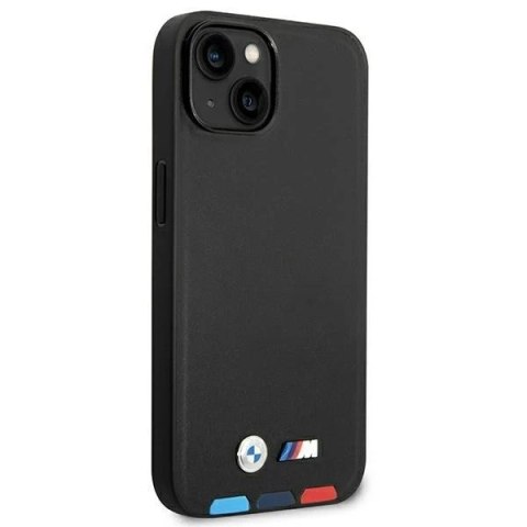 Etui na telefon BMW BMHCP14M22PTDK do Apple iPhone 14 Plus 6,7" czarny/black Leather Stamp Tricolor