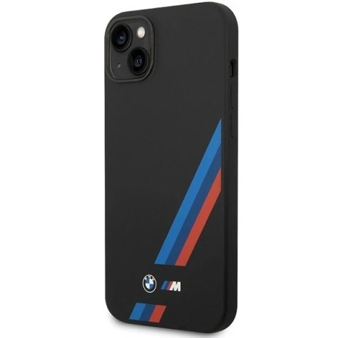 Etui na telefon BMW BMHCP14M22SOTK do Apple iPhone 14 Plus 6,7" czarny/black Silicone Slanted Sttripes