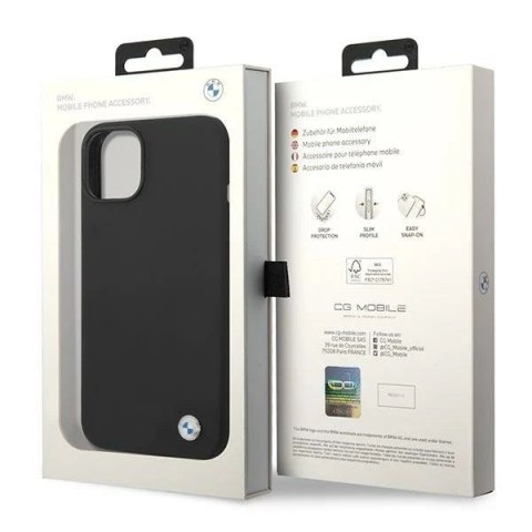 Etui na telefon BMW BMHCP14MSILBK do Apple iPhone 14 Plus 6,7" czarny/black Silicone Metal Logo