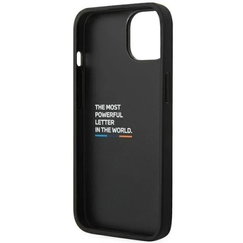 Etui na telefon BMW BMHCP14S22NBCK do Apple iPhone 14 6,1" czarny/black Leather Carbon