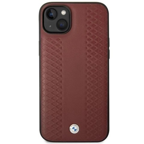 Etui na telefon BMW BMHCP14S22RFGR do Apple iPhone 14 6,1" burgundowy/burgundy Leather Diamond Pattern