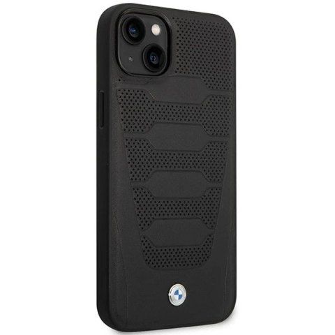 Etui na telefon BMW BMHCP14S22RPSK do Apple iPhone 14 6,1" czarny/black Leather Seats Pattern