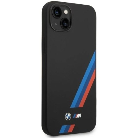 Etui na telefon BMW BMHCP14S22SOTK do Apple iPhone 14 6,1" czarny/black Silicone Slanted Sttripes