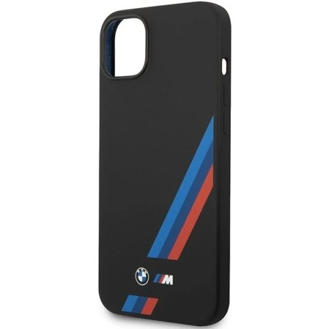 Etui na telefon BMW BMHCP14S22SOTK do Apple iPhone 14 6,1" czarny/black Silicone Slanted Sttripes