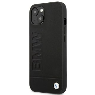Etui na telefon BMW BMHCP14SSLLBK do Apple iPhone 14 6,1" czarny/black Leather Stamp