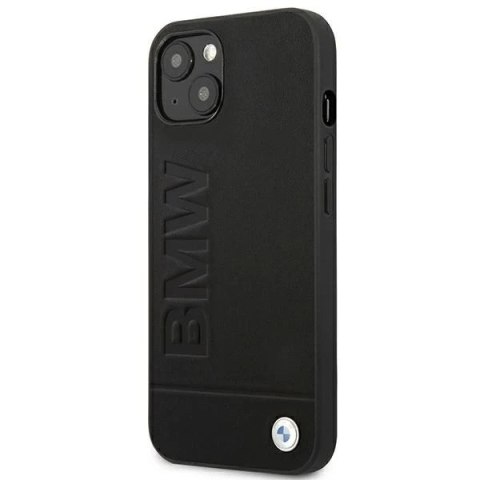 Etui na telefon BMW BMHCP14SSLLBK do Apple iPhone 14 6,1" czarny/black Leather Stamp