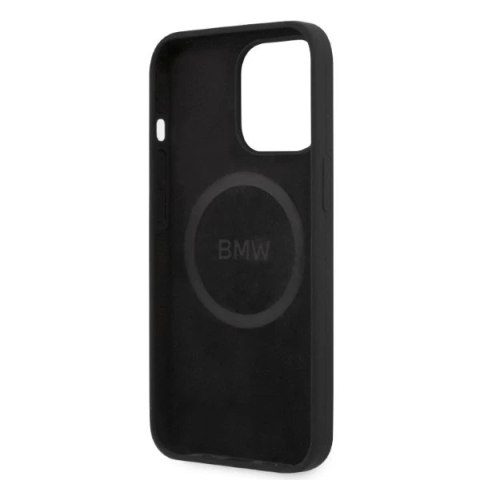 Etui na telefon BMW BMHMP13XSLBLBK do Apple iPhone 13 Pro Max 6,7" czarny/black hardcase Silicone Signature Logo Magsafe