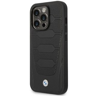 Etui na telefon BMW BMHMP14L22RPSK do Apple iPhone 14 Pro 6,1" czarny/black Leather Seats Pattern MagSafe