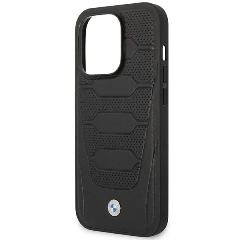 Etui na telefon BMW BMHMP14L22RPSK do Apple iPhone 14 Pro 6,1" czarny/black Leather Seats Pattern MagSafe