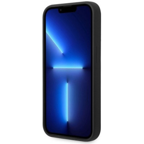 Etui na telefon BMW BMHMP14L22SOTK do Apple iPhone 14 Pro 6,1" czarny/black Silicone Slanted Sttripes MagSafe