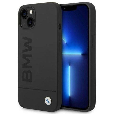 Etui na telefon BMW BMHMP14SSLBLBK do Apple iPhone 14 6,1" czarny/black hardcase Silicone Signature Logo Magsafe