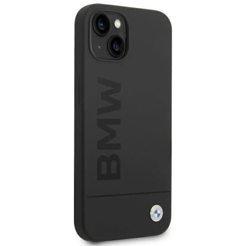 Etui na telefon BMW BMHMP14SSLBLBK do Apple iPhone 14 6,1" czarny/black hardcase Silicone Signature Logo Magsafe
