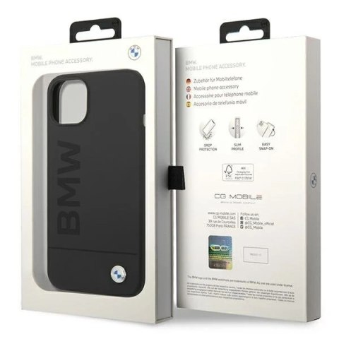 Etui na telefon BMW BMHMP14SSLBLBK do Apple iPhone 14 6,1" czarny/black hardcase Silicone Signature Logo Magsafe