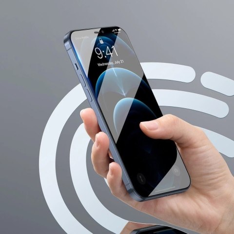 Baseus 2x szkło hartowane 0,3 mm Anti Spy z ramką na cały ekran iPhone 12 Pro / iPhone 12 (SGAPIPH61P-KS01) (case friendly)