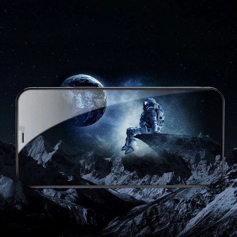 Baseus 2x szkło hartowane 0,3 mm Anti Spy z ramką na cały ekran iPhone 12 Pro / iPhone 12 (SGAPIPH61P-KS01) (case friendly)