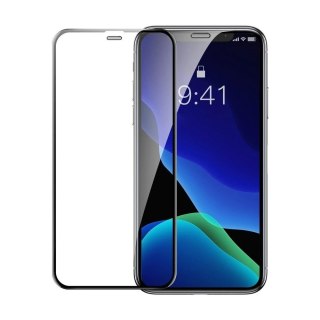 Baseus 2x szkło na cały ekran z ramką Full Screen 0.3mm 9H iPhone 11 Pro / iPhone XS / iPhone X + pozycjoner czarny (SGAPIPH58-W