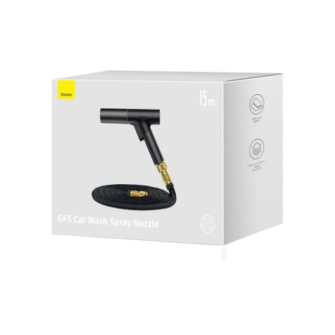 Baseus pistolet do mycia samochodu Baseus - zraszacz, myjka do auta 15 m - czarny (GF5)