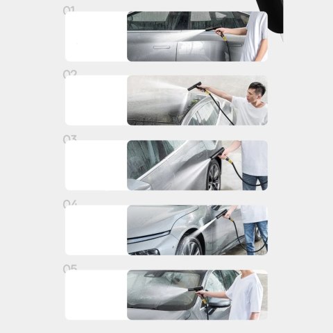 Baseus pistolet do mycia samochodu Baseus - zraszacz, myjka do auta 15 m - czarny (GF5)