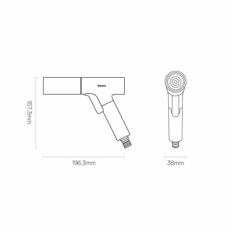 Baseus pistolet do mycia samochodu Baseus - zraszacz, myjka do auta 15 m - czarny (GF5)