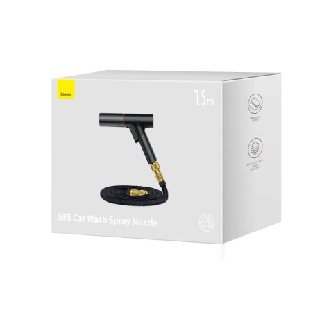 Baseus pistolet do mycia samochodu Baseus - zraszacz, myjka do auta 7,5 m - czarny (GF5)