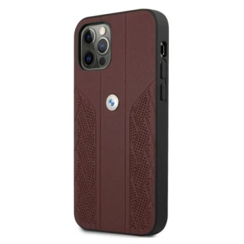 Etui BMW BMHCP12MRSPPR do Apple iPhone 12/ 12 Pro 6,1" hardcase Leather Curve Perforate