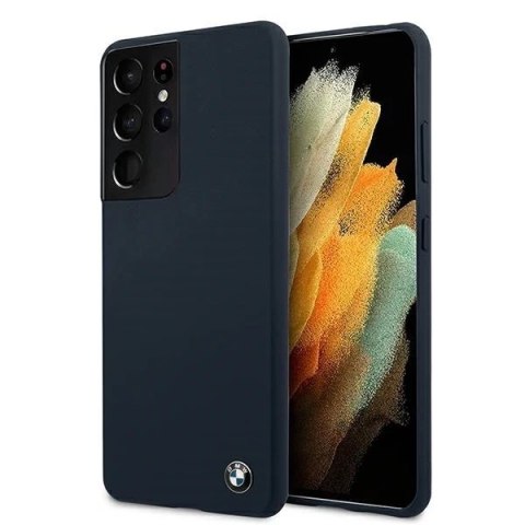 Etui BMW BMHCS21LSILNA do Galaxy S21 Ultra G998 granatowy/navy hardcase Silicone Signature