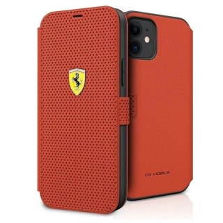 Etui na telefon Ferrari iPhone 12 mini 5,4" czerwony/red book On Track Perforated